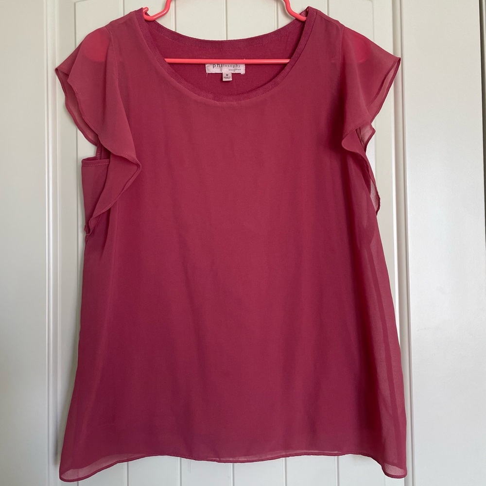 Philosophy Women's Pink Blouse Size Medium